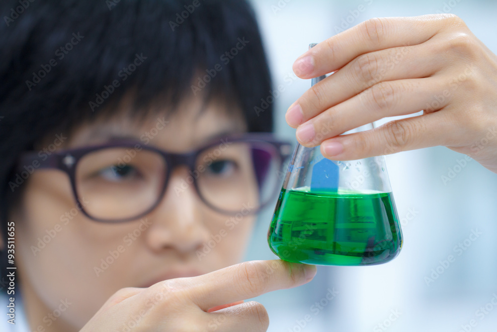 Researcher working with chemical Researcher working with chemical