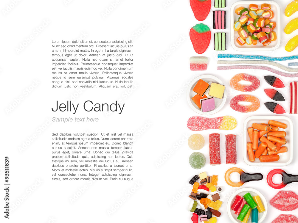 jelly candies on white background