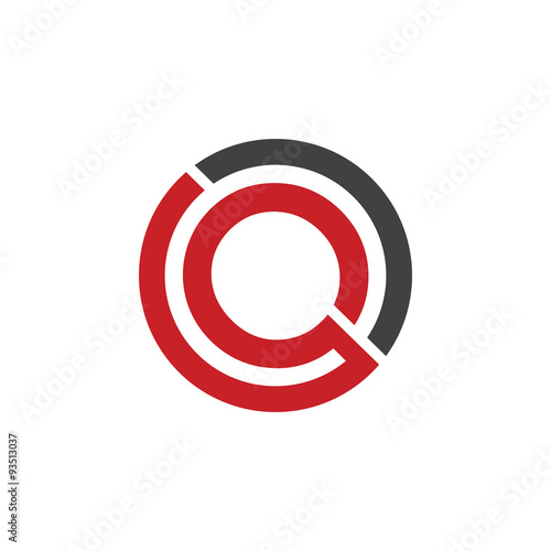 Q initial circle company or QO, OQ red logo