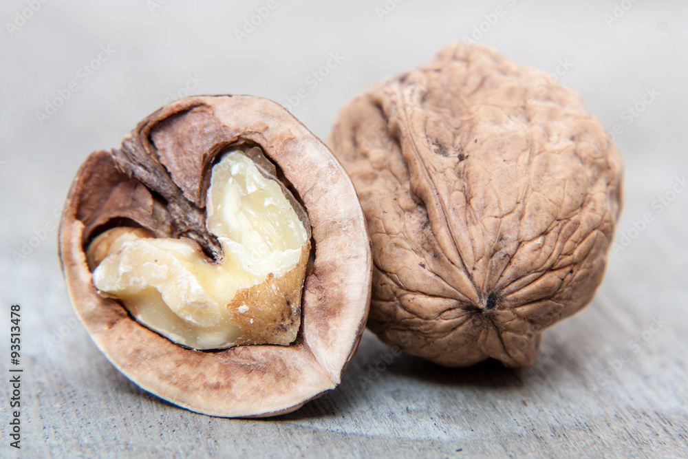 Fine walnuts. All on white background Fine walnuts. All on white background