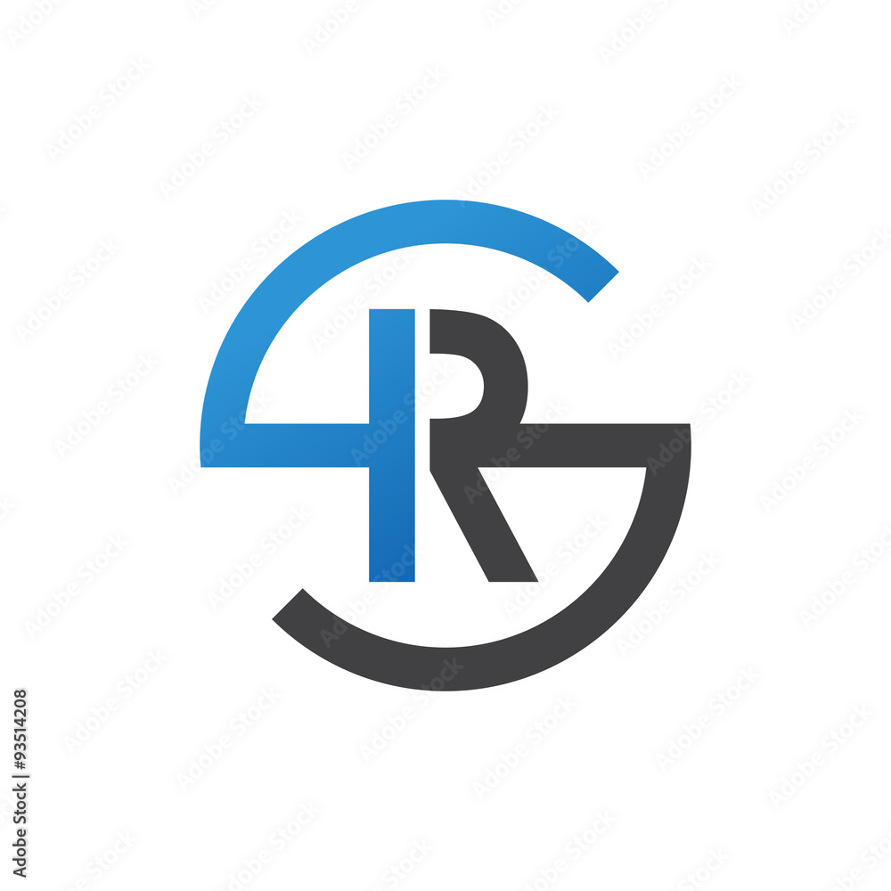 Obraz premium RS or SR letters, blue circle S logo shape