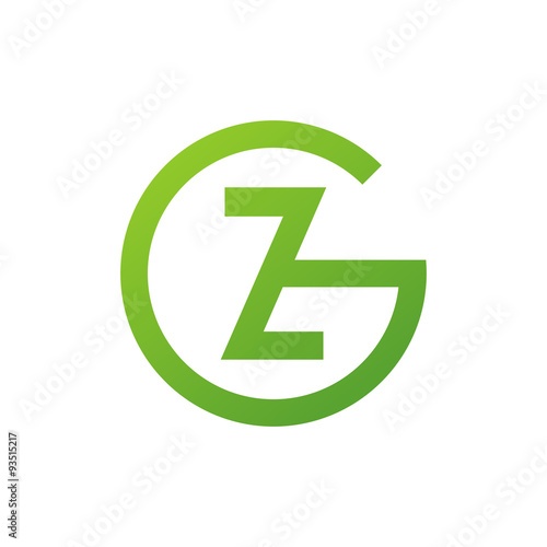 Free Download ZG or GZ letters, green circle G logo shape - GFXLoad