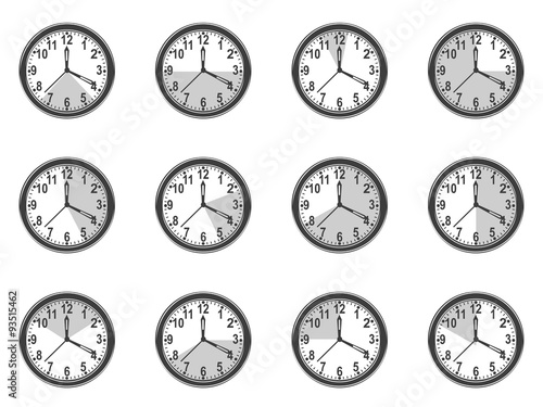 clock measure icons set