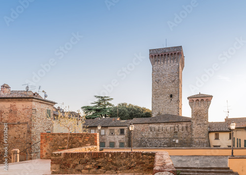 Konstfotografi the ancient walls of the city of Lucignano in Tuscany
