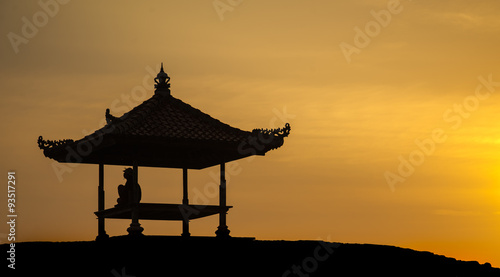Bali Mediation Hut Silhouette.