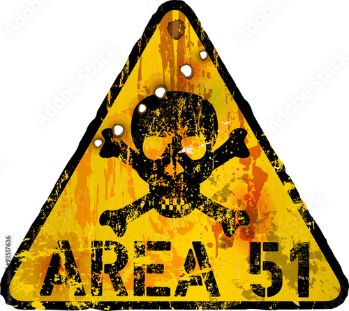 grungy area 51 sign, vector illustration