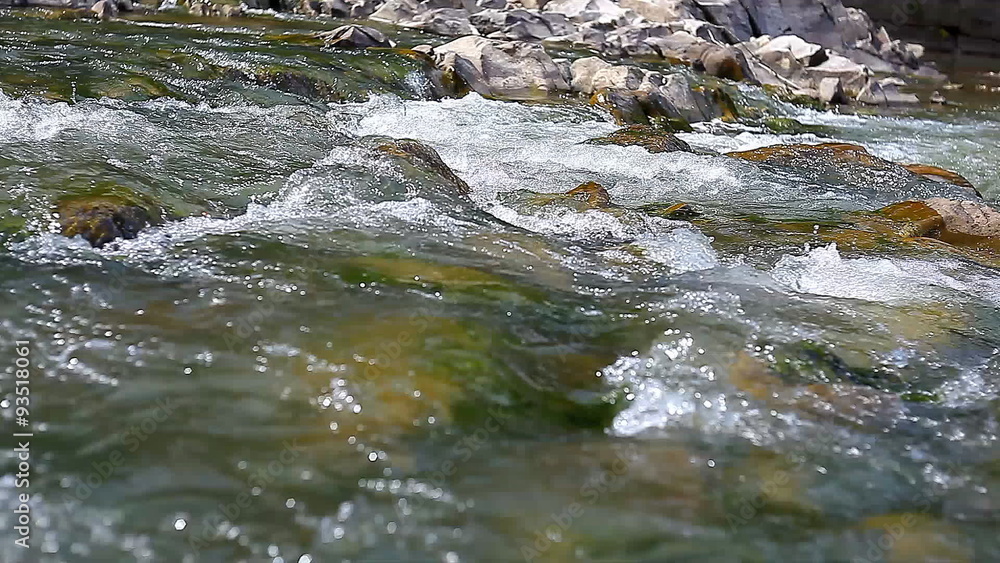 stream clear mountain river over rocks stream clear mountain river over rocks