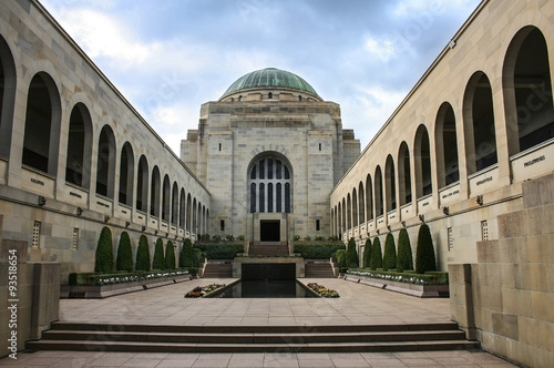 Australian War Memorial, Canberra. View of commemorative area at entrance to the Australian National War Memorial in honour of men and women who served for Australia and New Zealand. photo