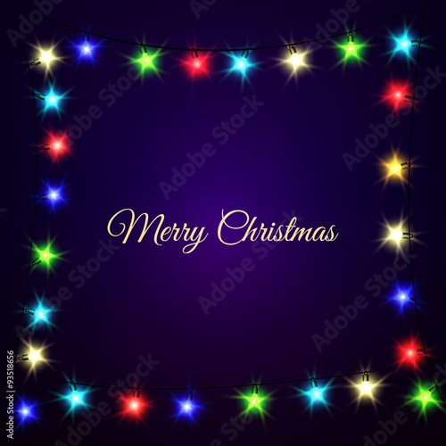 Wallpaper Mural Christmas Lights on dark background.  Frame with text. Torontodigital.ca