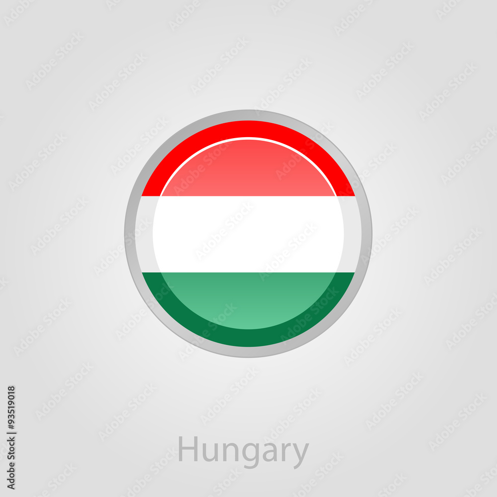 Hungary flag button, vector illustration Hungary flag button, vector illustration