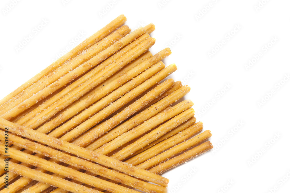 salted pretzels on a white background salted pretzels on a white background