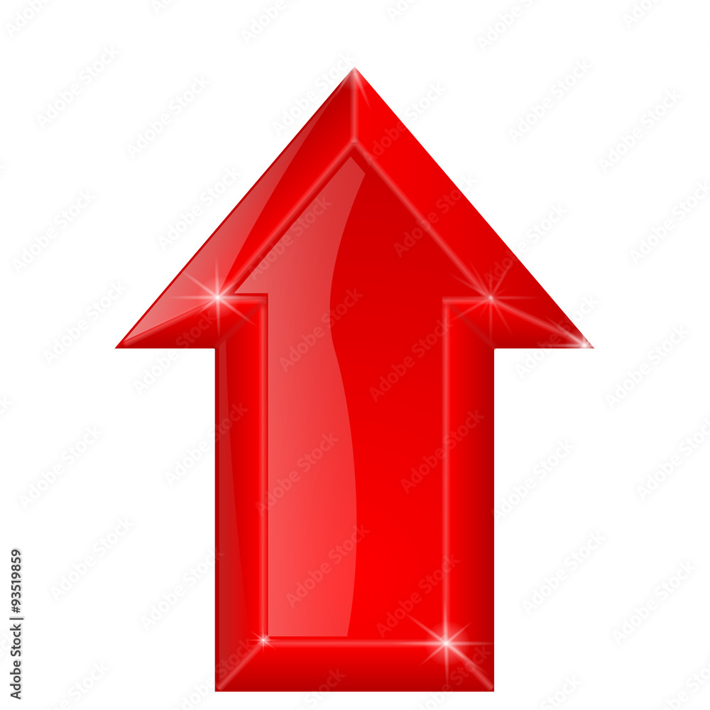 Red Arrow. Shiny glass button. Red web icon. Red Arrow. Shiny glass button. Red web icon.