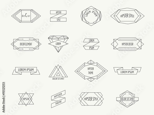 Vintage geometric hipster borders for labels