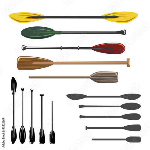 Fotografia Paddles and oars vector icons
