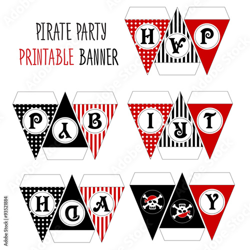 Party hat printable. Pirate theme party