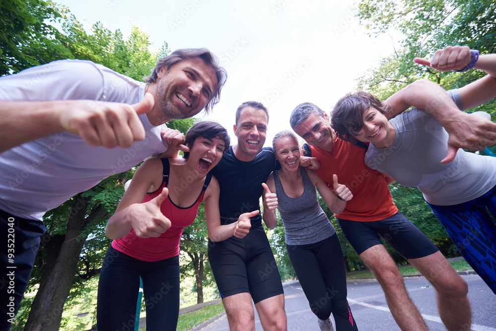 © .shock - jogging people group have fun