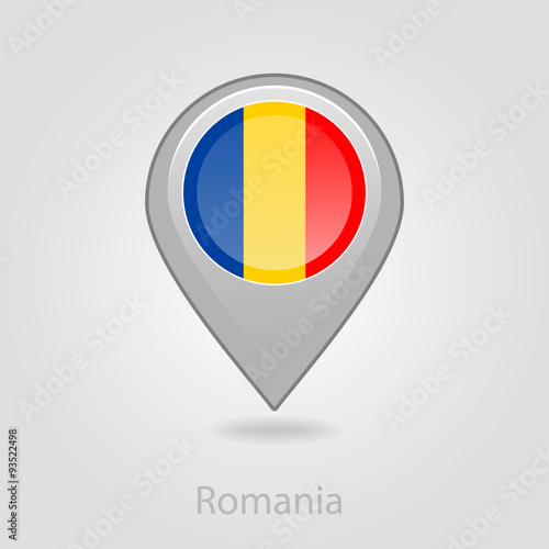 Free Download Romanian flag pin map icon, vector illustration - GFXLoad