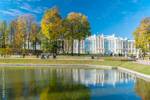 Вид на Екатерининский дворец в Царском Селе