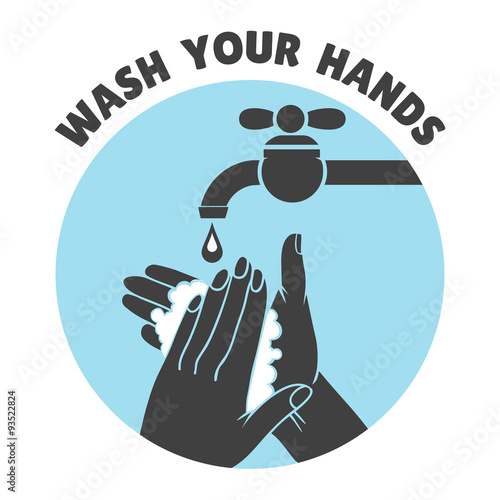 Wash your hands or safe hand washing vector symbol