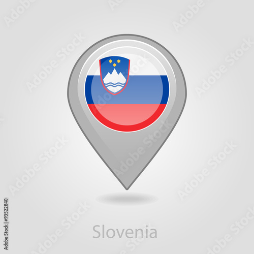Free Download Slovenian flag pin map icon, vector illustration - GFXLoad