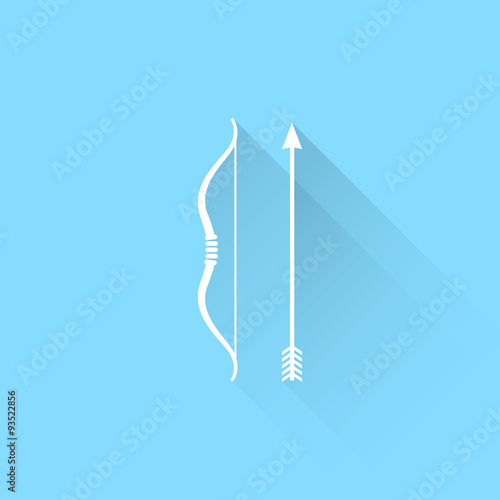 Bow and arrow vector icon.