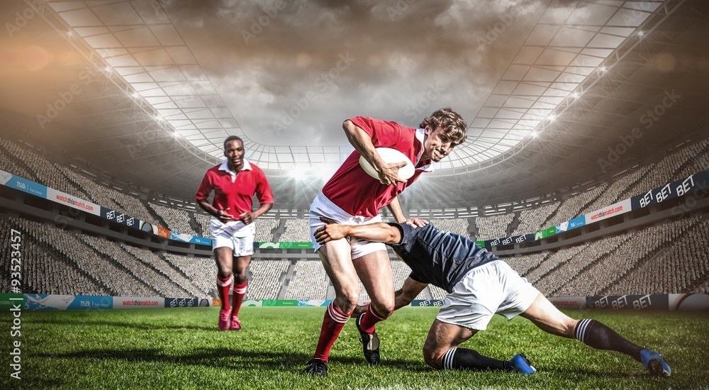 Fototapeta premium Composite image of rugby stadium