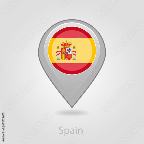 Spanish flag pin map icon  vector illustration