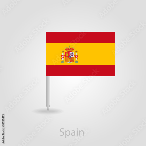 Spanish flag pin map icon, vector illustration