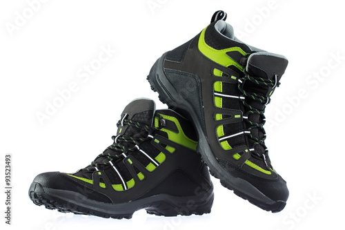 Hiking boots isolated on a white background