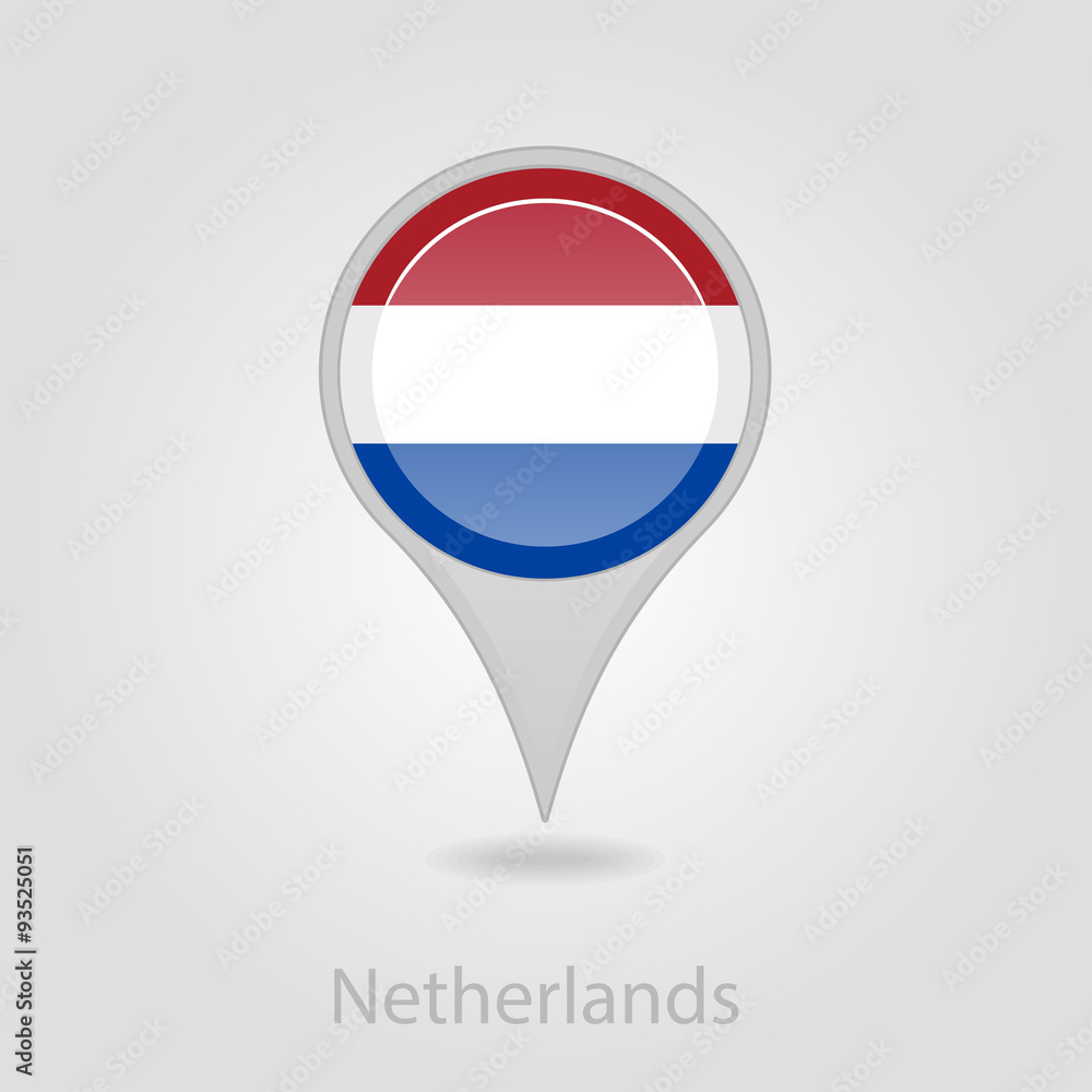 Netherlands flag pin map icon, vector illustration Netherlands flag pin map icon, vector illustration