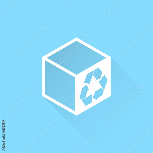 Box with recycle sign vector icon.