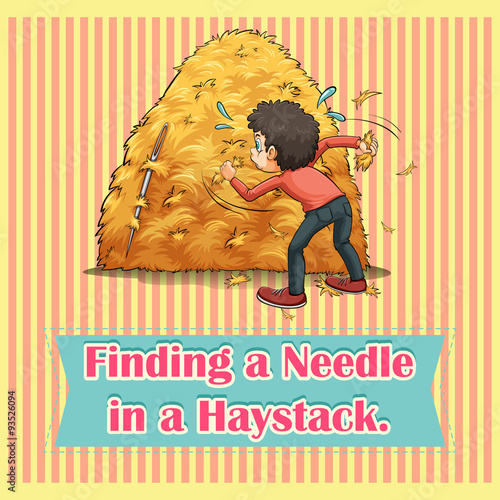 Idiom finding a needle in a haystack