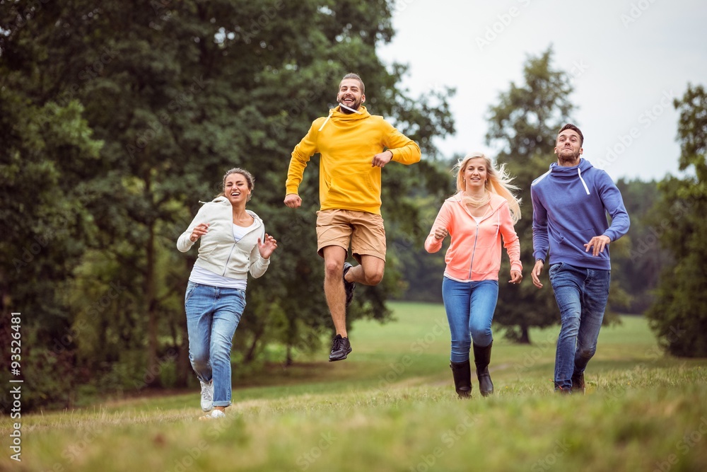 Fototapeta premium Friends on a hike together
