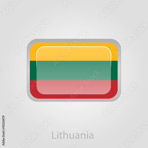 Lithuanian flag button, vector illustration Free Download Lithuanian flag button, vector illustration - GFXLoad