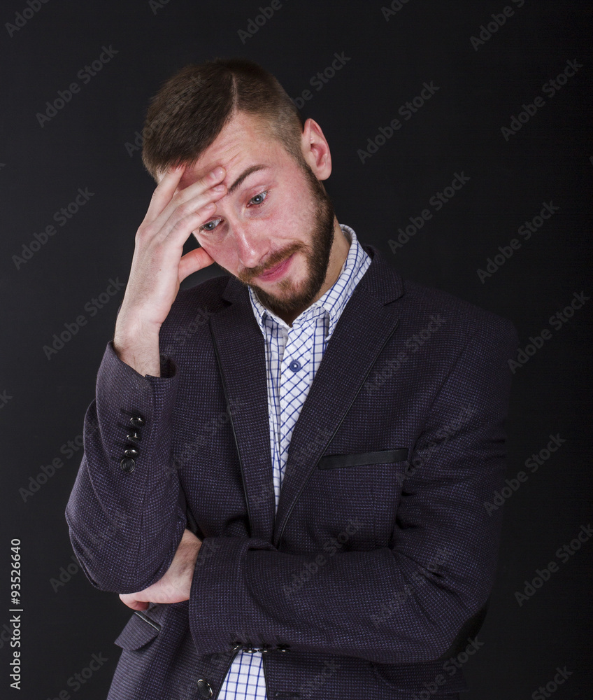 Business men portrait on a dark background Business men portrait on a dark background