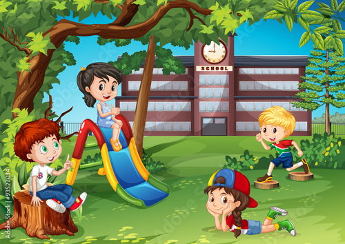 Students playing in the school playground