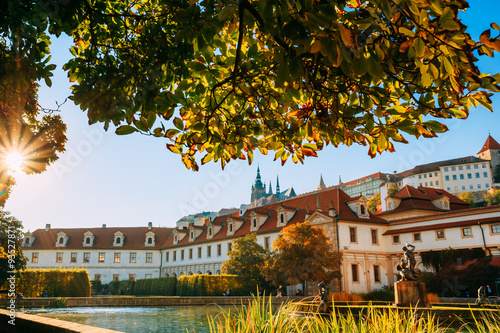Photography The facade of the palace and portion of the Wallenstein Garden w