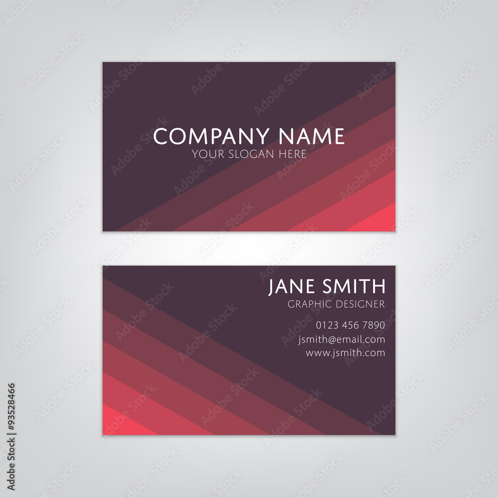 Fototapeta premium Front and back business card design