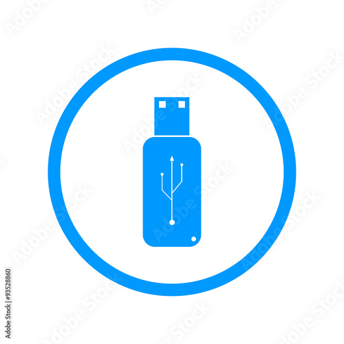 usb icon - vector  flat button