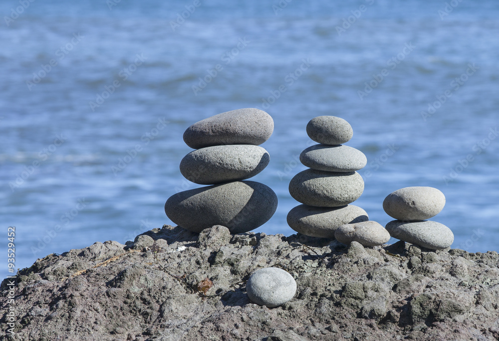 Stone on sand on the bank of Pacific ocean on Kamchatka Stone on sand on the bank of Pacific ocean on Kamchatka