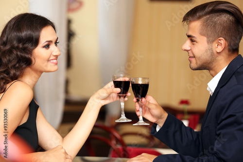 couple in love cheers at th...