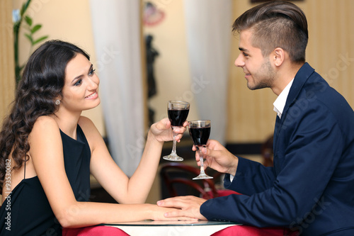 couple in love cheers at th...