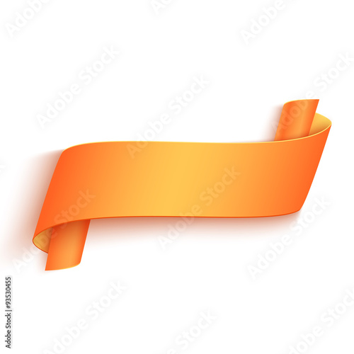Vector 3d Curved Paper Banner Isolated on White Background