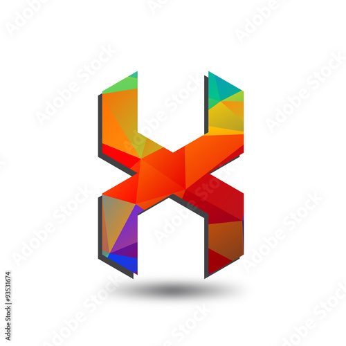 Free Download colorful triangular initial logo X - GFXLoad