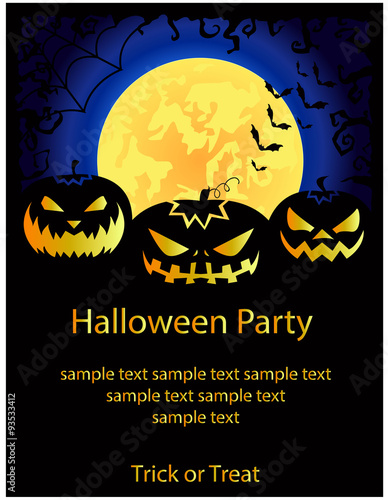 Halloween Party Invitation. Vector Illustration.
