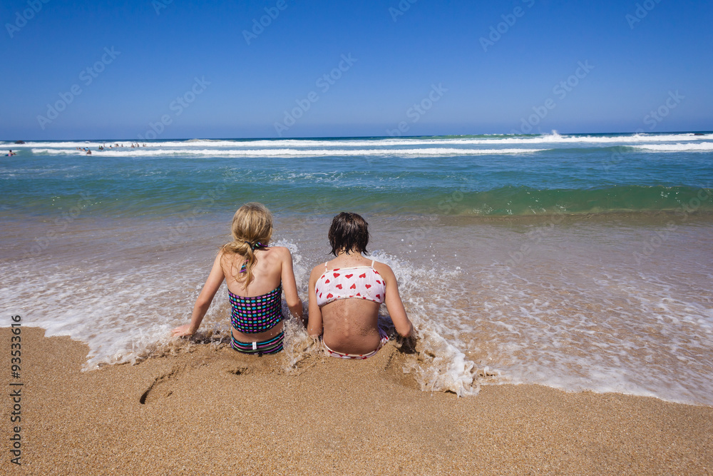 Girls Holidays Playtime beach sands ocean water landscape