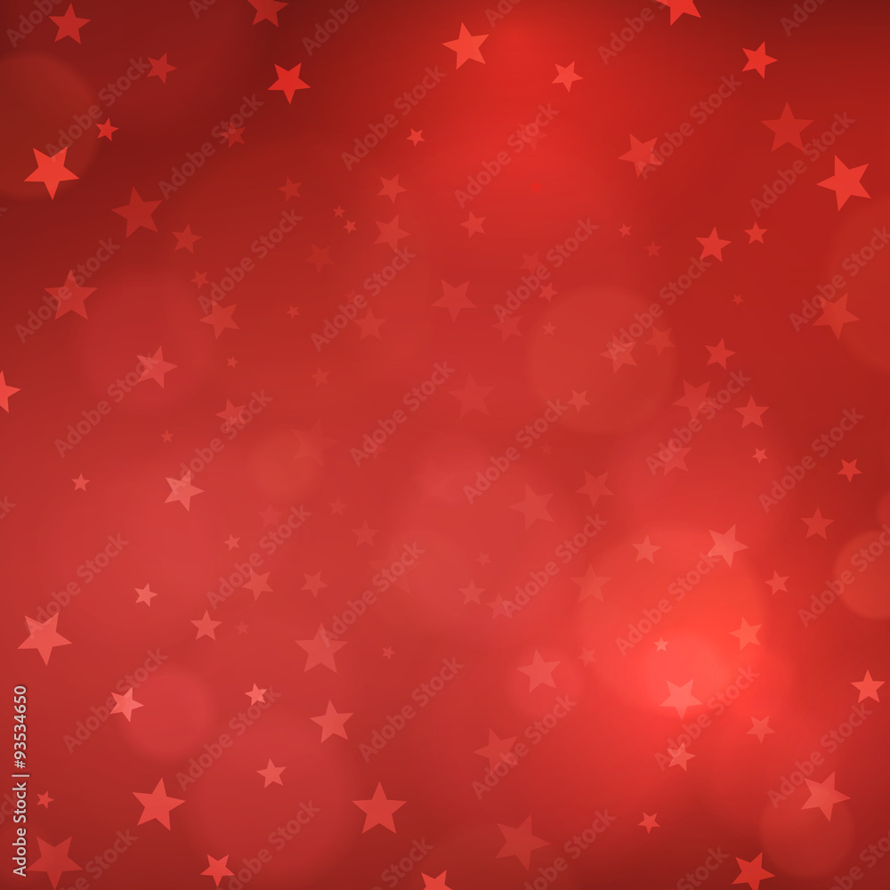 Christmas red blurred background with stars