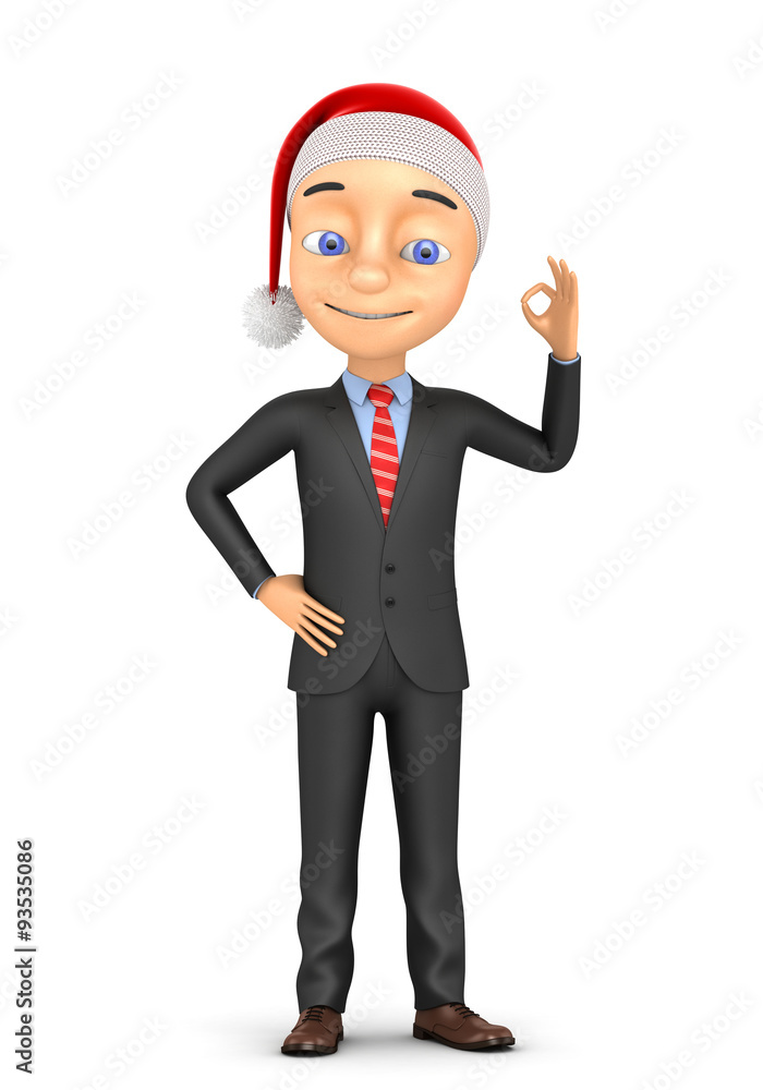 3d successful businessman celebrating the new year 3d successful businessman celebrating the new year