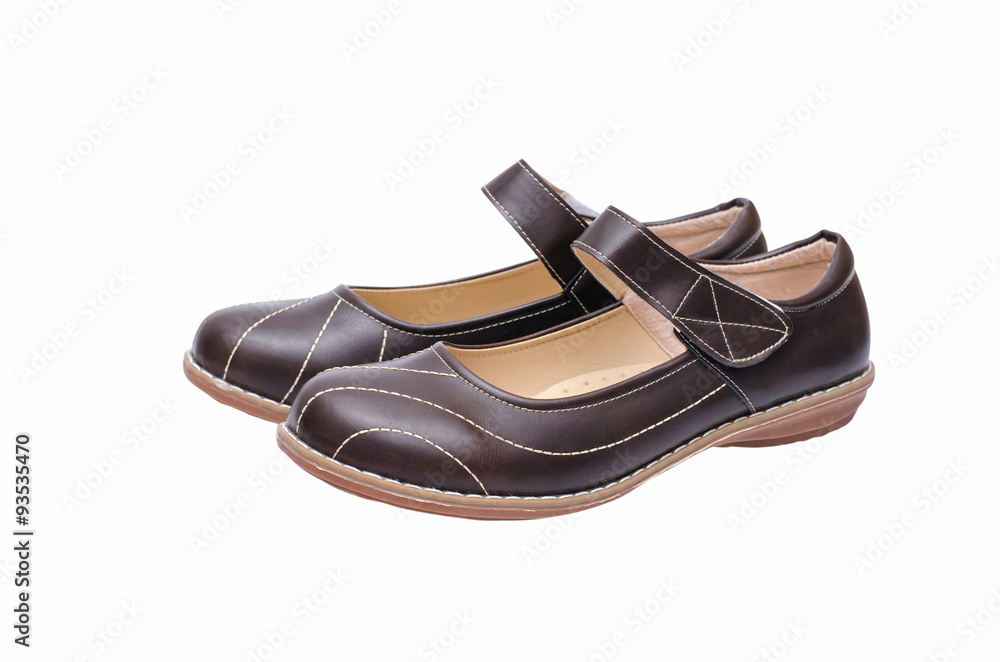 Woman leather shoes isolated over white background Woman leather shoes isolated over white background