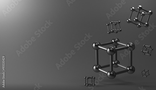 3d background metal cubes © 3dddcharacter